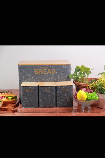 Generic علبة خبز عياشة مع برطمانات تخزين