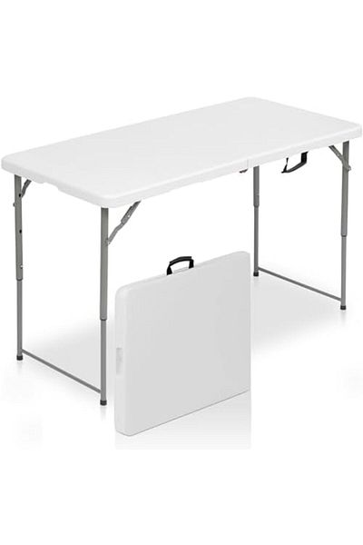 MAPLE HOME DECORATION Plastic Folding Table Portable Trestle Multi-purpose Dining Camp Picnic Party Event Table 60*120cm
