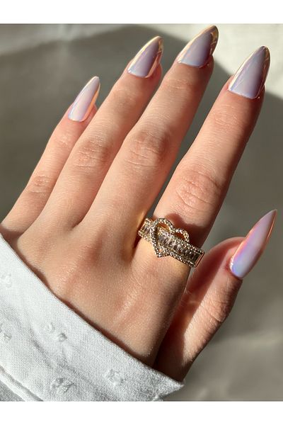 Eylülün Takısı Women's Gold Color Stone Heart Ring