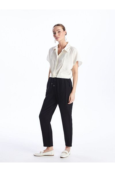 LC Waikiki Pantaloni de damă cu tăietură morcov cu talie elastică
