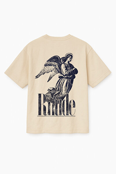 Altair Tr Beige Color Oversize Rhude Printed Unisex T-Shirt T-Shirt
