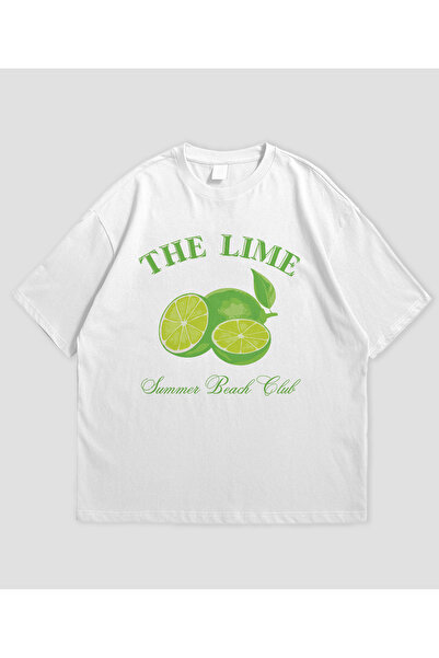 SVART WEAR Tricou oversize unisex cu design Lime Summer Beach Club