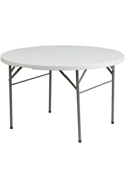 MAPLE HOME DECORATION Plastic Folding Table Portable Trestle Multi-purpose Dining Camp Picnic Party Event Table Dia120cm