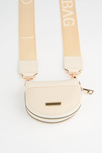 Vivaq Women's Cream Design 2 Compartment Mini Size Zipper Closure Wallet and Shoulder Bag