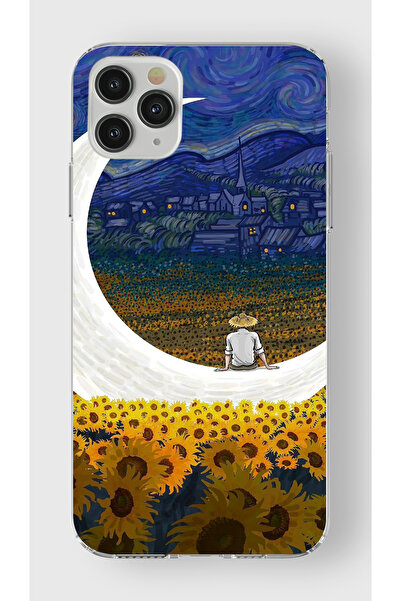 moonset Iphone 11 Pro Max Uyumlu Van Gogh Tasarımlı Baskılı Şeffaf Telefon Kı...
