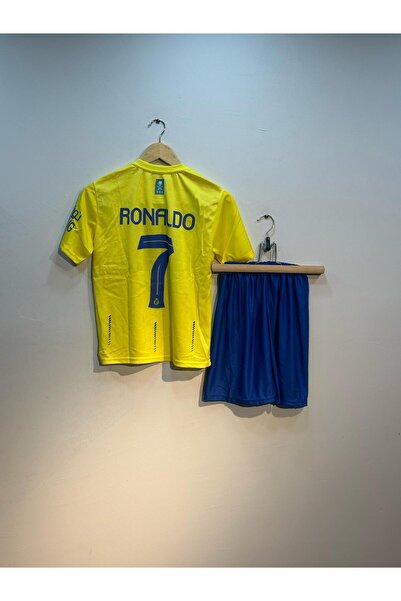 Genel Markalar All Nassr Ronaldo Sarı Çocuk Futbol Çocuk Forması 2'Li Set