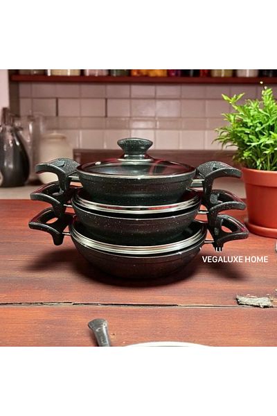 FMS Luxury Granite Omelette Set 6 Pieces Gray