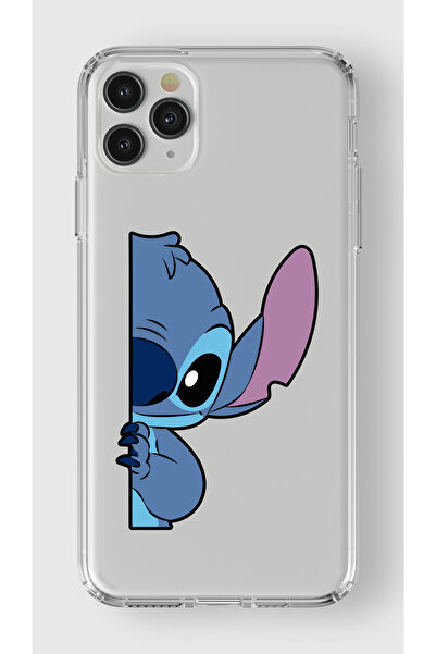 moonset Iphone 11 Pro Uyumlu Stitch Tasarımlı Baskılı Şeffaf Telefon Kılıfı