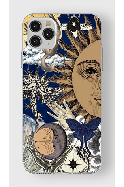 moonset Iphone 11 Pro Max Uyumlu Güneş Kolaj Tasarımlı Baskılı Şeffaf Telefon...
