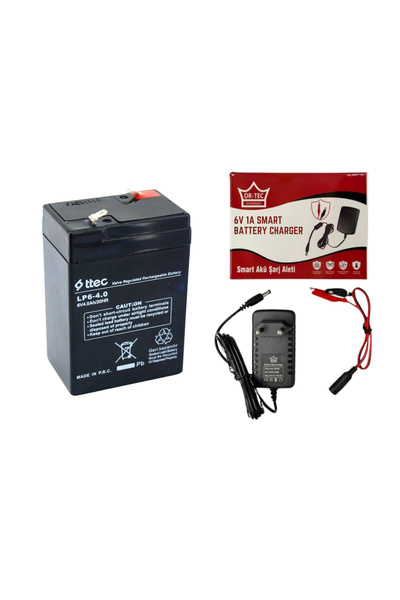 Ttec 6V 4AH ÇOCUK ARABASI İÇİN AKÜ VE ŞARJ ALETİ 1 AMPER