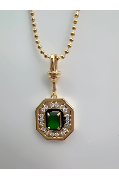 ECEMSEL قلادة الحجر الأخضر