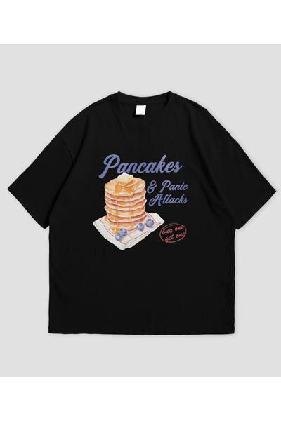 SVART WEAR Palačinke i panik napadi Dizajnirano unisex Oversize kroj T-shirt