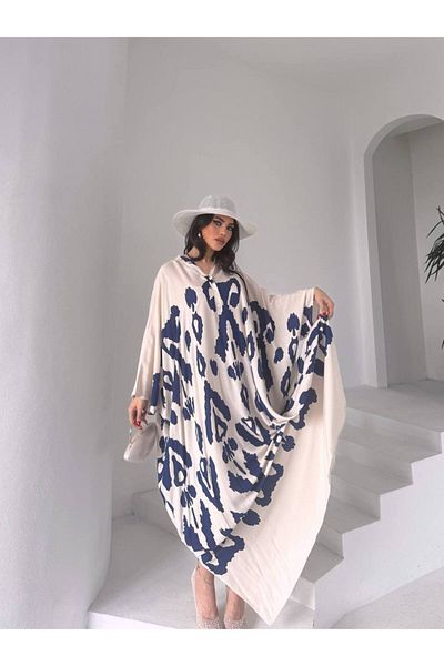 369 etnik butik Modern Ethnic Patterned Oversize Kaftan
