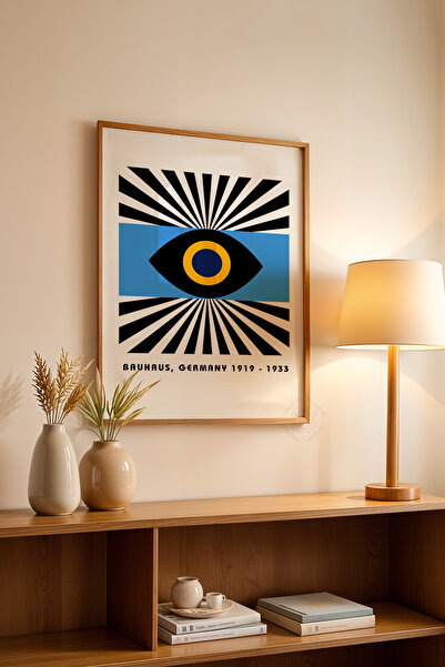 Basquiart Poster din seria Bauhaus cu ramă din lemn, numărul picturii: 114