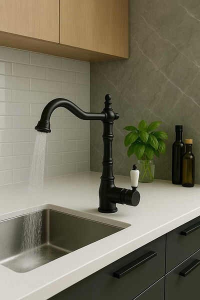 RUDİ ARMATÜR Superior Quality Brass Material Rustic Washbowl Faucet with 360 Swivel Body
