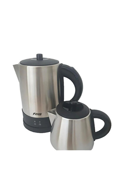 FMS Elektrikli Çaysever 2 In 1 Çelik Su Isıtıcı Çay Makinesi Rose