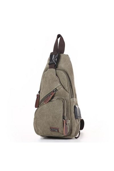 Cantayurdu Ççs London 31184 Canvas Backpack with USB Aux Output Green