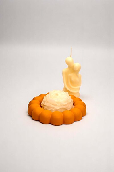 House Lodore Oxide Yellow Bubble and Silhouette Candle Set – Decorative Handm...
