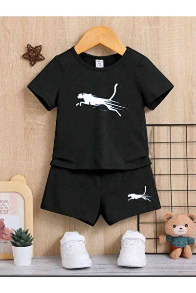 SS SİNSER Çocuk “ÇITA“ Özel Baskılı Bisiklet Yaka Tişört - Şort Takım