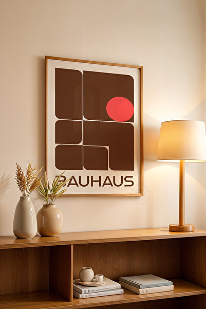 Basquiart Poster din seria Bauhaus cu ramă din lemn, numărul picturii: 81
