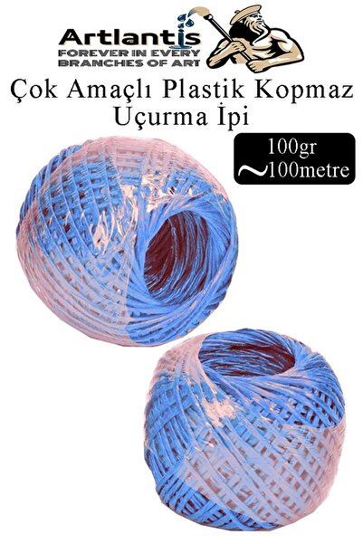 Artlantis Çok Amaçlı Plastik Kopmaz Uçurtma İpi Çamaşır İpi 2 Adet Renkli 100...
