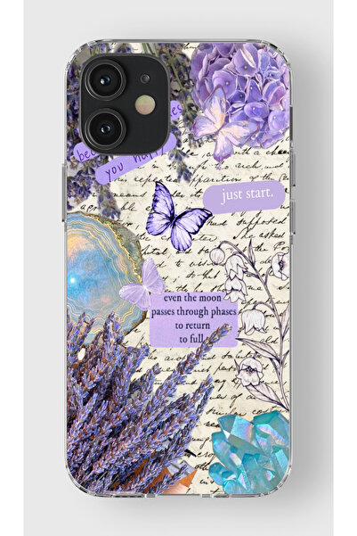 moonset Iphone 12 Mini Uyumlu Just Start Tasarımlı Baskılı Şeffaf Telefon Kılıfı