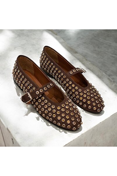 runa shoes μπαλαρίνες από σουέτ με πέτρες ντίσκο