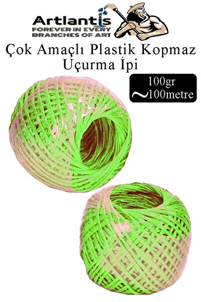 Artlantis Çok Amaçlı Plastik Kopmaz Uçurtma İpi Çamaşır İpi 2 Adet Renkli 100...