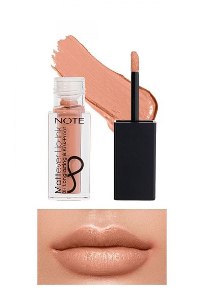 NOTE Mattever Lip-Ink Ruj Lichid Mat și Rezistent 01 First Love Beige – Nud