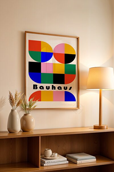 Basquiart Poster din seria Bauhaus cu ramă din lemn, numărul picturii: 13