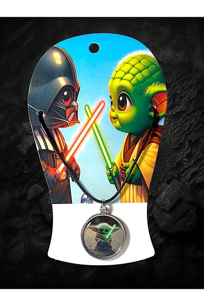 anonim Baby Yoda (Grogu) Themed Adjustable Necklace and Bracelet Set (with Card)