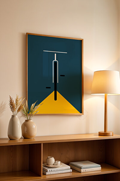 Basquiart Poster din seria Bauhaus cu ramă din lemn, numărul picturii: 56