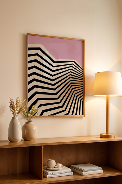 Basquiart Poster din seria Bauhaus cu ramă din lemn, numărul picturii: 64