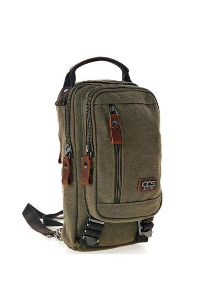 ÇÇS Ççs London 31184 Canvas Cross Shoulder Bag Πράσινη