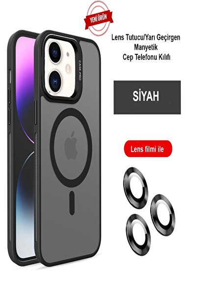 Bilişim Aksesuar iPhone 12 Case Pro Lens Standlı Kılıf Lens Magsafe Kapak - S...