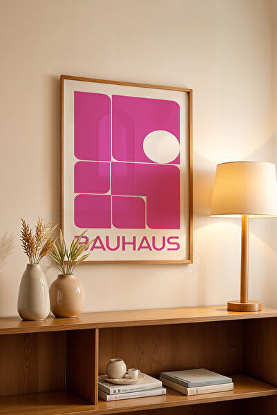Basquiart Poster din seria Bauhaus cu ramă din lemn, numărul picturii: 83