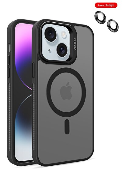 Bilişim Aksesuar iPhone 15 Kılıf Case Pro Lens Standlı Kılıf Lens Magsafe Kap...