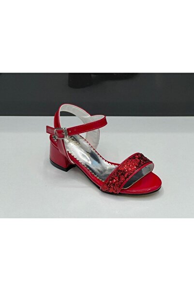 APJ STORE SINCE 2020 Red Girl's Heeled Henna Night Shoes