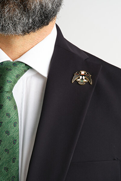 Bastetstyle Çift Başlı Selçuklu Kartalı Rozet Broş Pin Özel Tasarım El Yapımı...