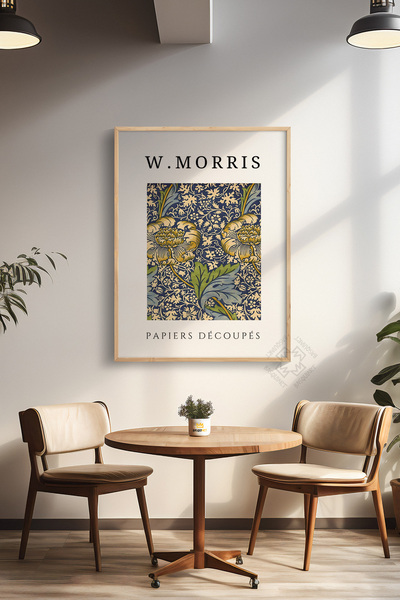 Basquiart Σειρά William Morris με ξύλινο πλαίσιο αφίσας, Ζωγραφική διακόσμηση...