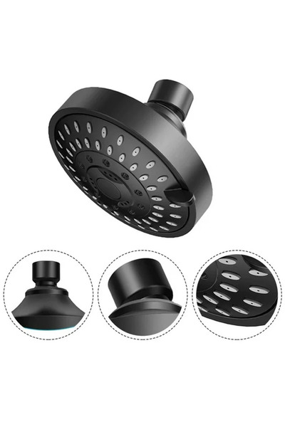 Ahlez Ankastre 5 Fonksiyon Tepe Duş Başlığı Mat Siyah Gömmeli Duvardan Duş Seti Başlığı