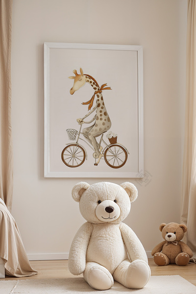 Basquiart Παιδικό Δωμάτιο, Βρεφικό Δωμάτιο, Αφίσα με λευκό πλαίσιο, Αριθμός Π...