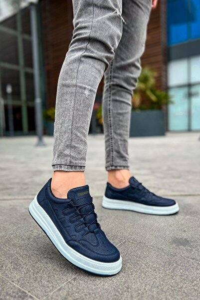pabucmarketi Lace Detailed Men's Sports Shoes Navy Blue