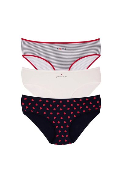 LİBELLA İÇ GİYİM Chiloți din bumbac lycra multicolori pentru femei, mărime mare, pachet Eco de 3