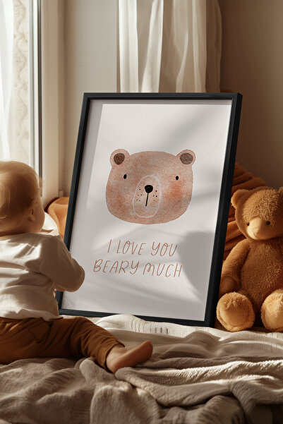 Basquiart Poster cu ramă neagră pentru camera copiilor, camera bebelușilor, t...