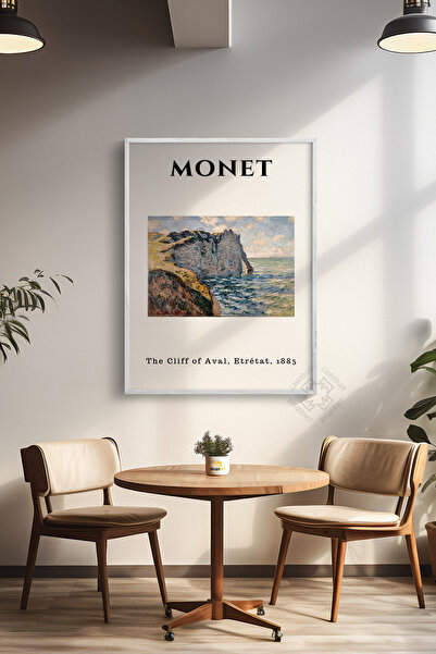Basquiart Poster înrămat alb din seria Claude Monet, decor de perete pictat N...