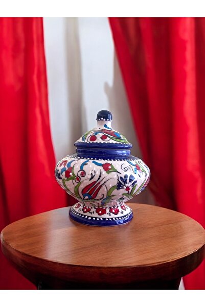 STORESZA El Yapımı Kütahya Çinisi Ayaklı Çini Şekerlik