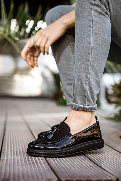 pabucmarketi Men's Casual Shoes with Tassels Black