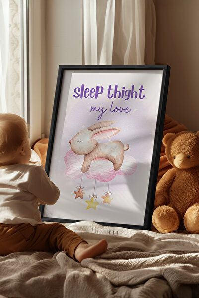 Basquiart Poster cu ramă neagră pentru camera copiilor, camera bebelușilor, t...