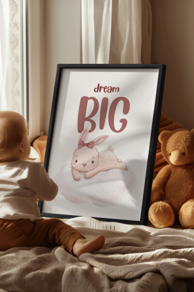 Basquiart Poster cu ramă neagră pentru camera copiilor, camera bebelușilor, t...